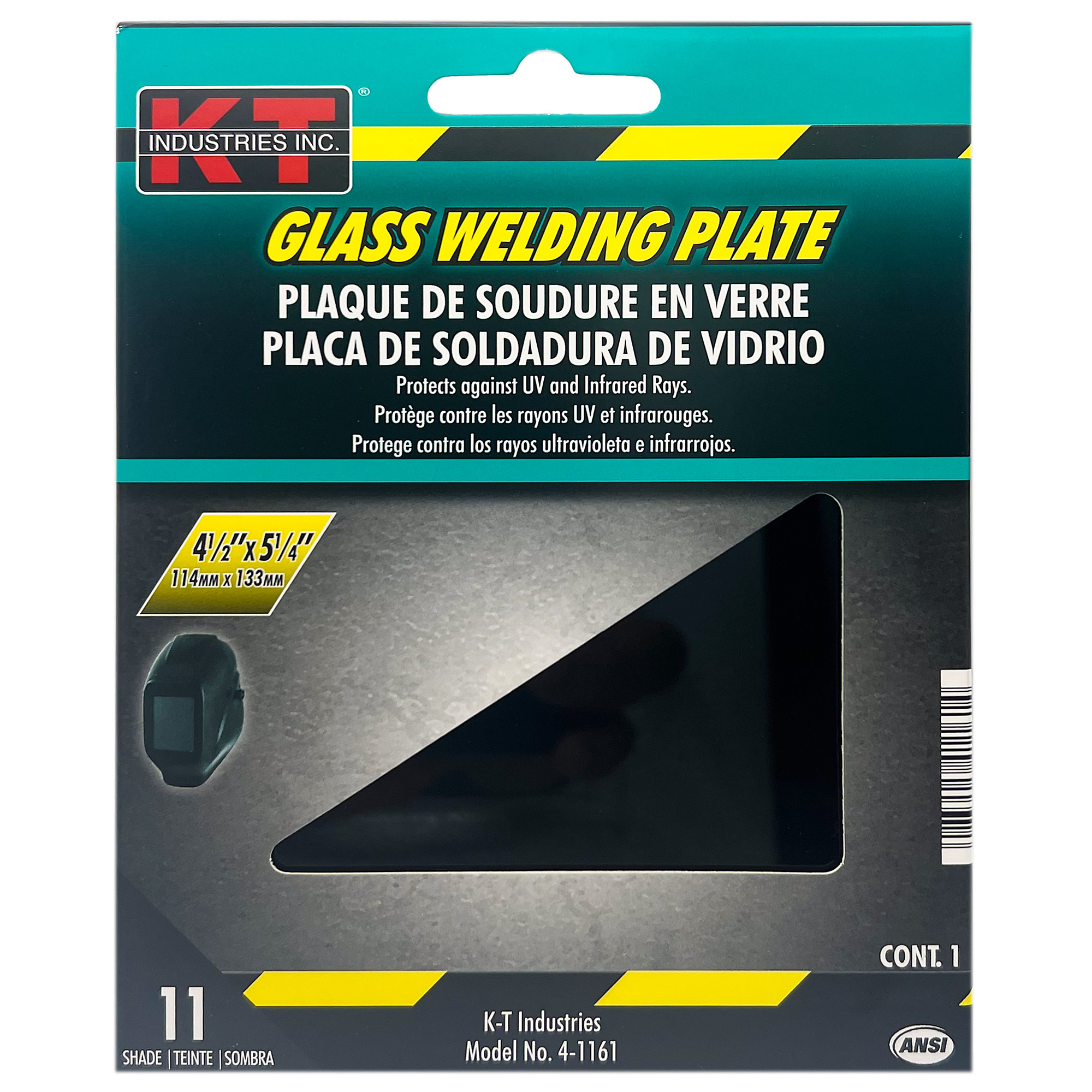K-T Industries Welding Plate — 4.5in. x 5.25in., Shade 11, Model# 4-1161